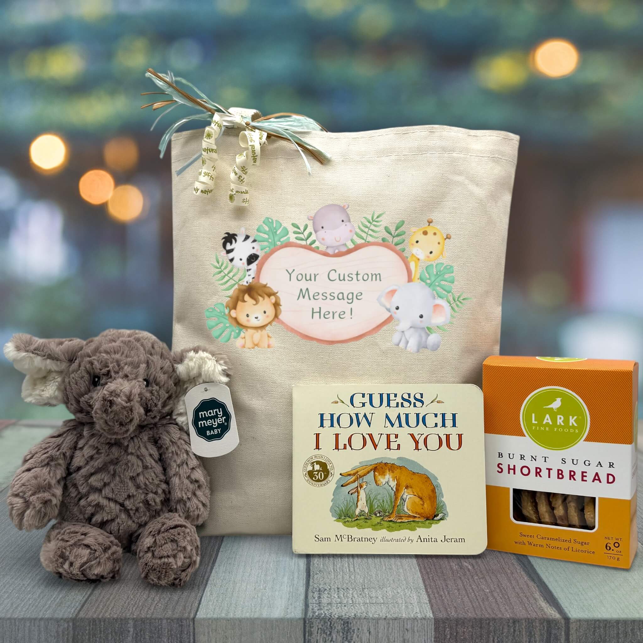 New Baby Custom Message Gift Basket | It's Only Natural Gifts