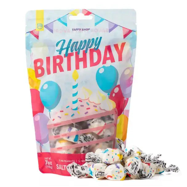 Happy Birthday themed Salt Water Taffy