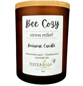 Sister Bees Bee Cozy Stress Relief Beeswax Candle