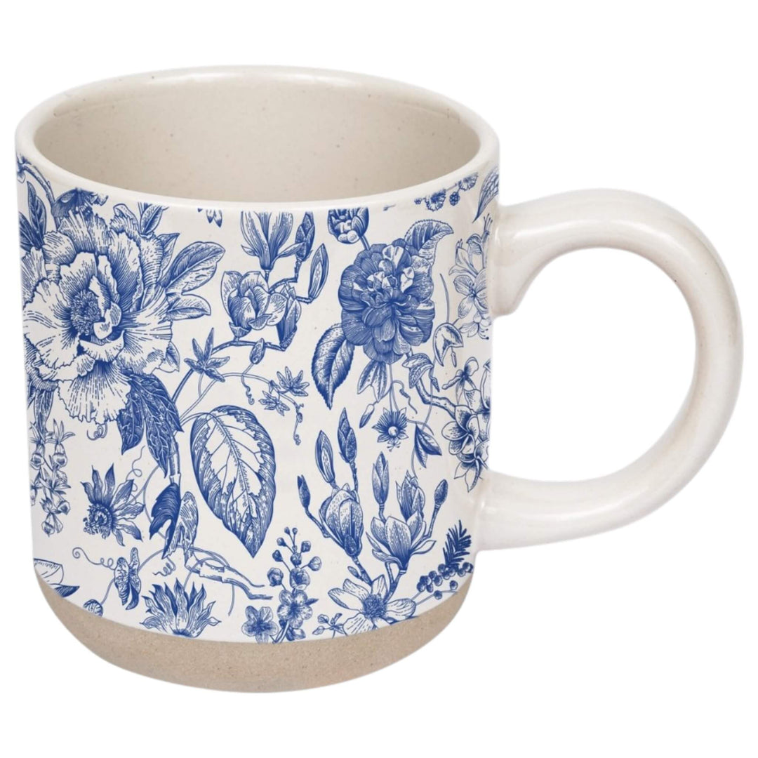 Blue Floral Stoneware Mug