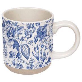 Blue Floral Stoneware Mug