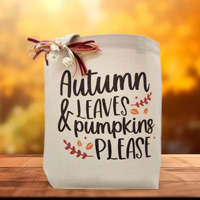 Create Your Own Autumn Leaves and Pumpkins Please Gift Tote