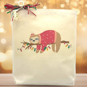 Christmas Sloth Holiday Gift Tote