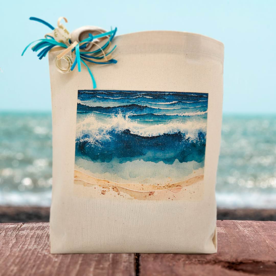 Coastal Scene Gift Tote