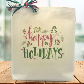 Festive Happy Holidays Gift Tote