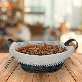 Create Your Own Grey Lined Wicker Basket