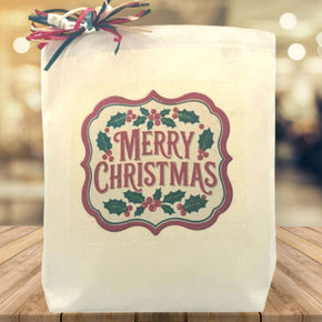 Vintage Merry Christmas Gift Tote