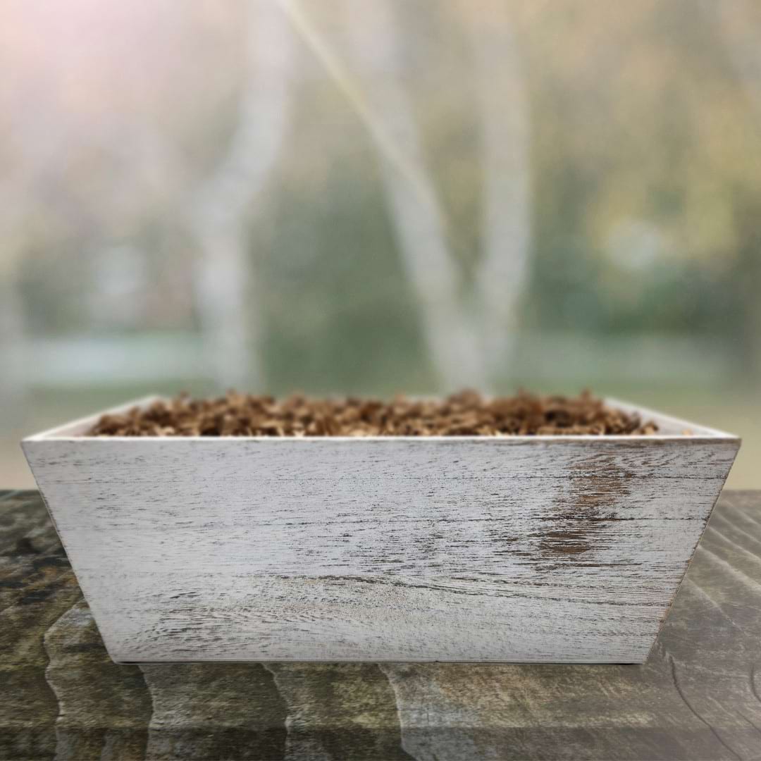 Whitewashed Wood Market Tray