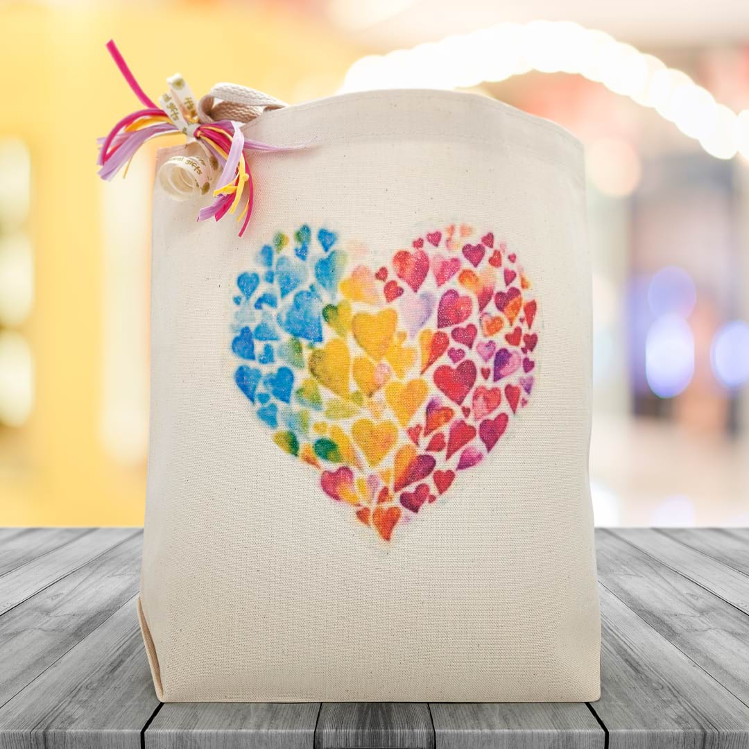 Colorful Hearts Gift Tote