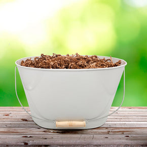 Wood Handle Medium Tin Tub Gift Basket