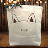 Perky Cat Ear Gift Tote with Custom Name