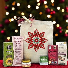 Christmas Folk Flower Holiday Gift Basket