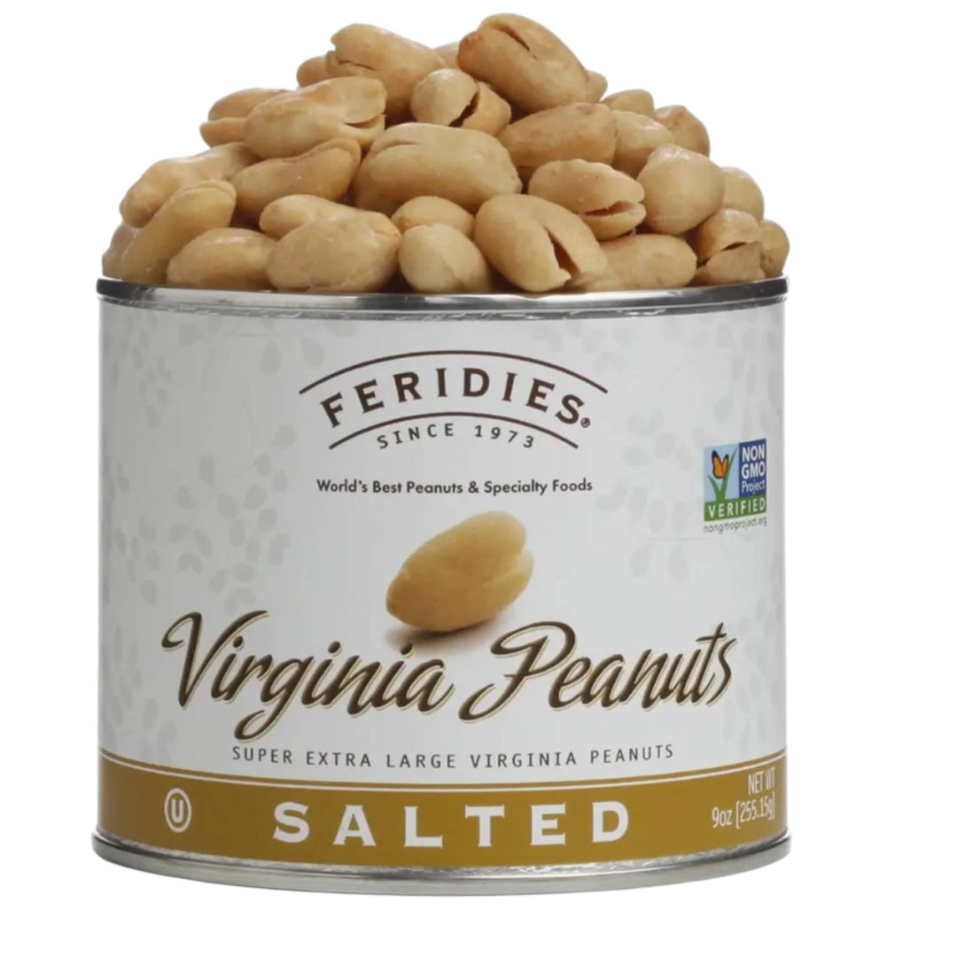 tin can filled with all natural salted peanuts