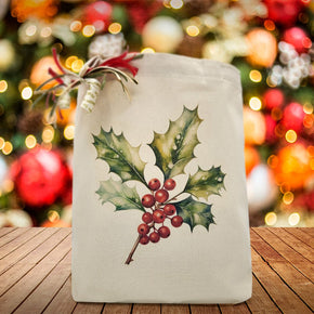 Holly Branch Holiday Gift Tote