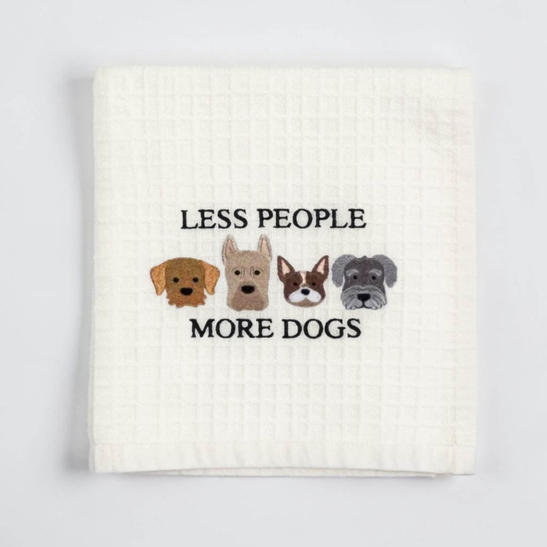 Less People More Dogs Dish Towel