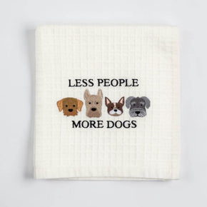 Less People More Dogs Dish Towel