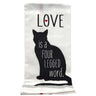 Love is a Four Legged Word Cat Print Dishtowel