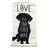 Love is a Four Legged Word Dog Print Dishtowel