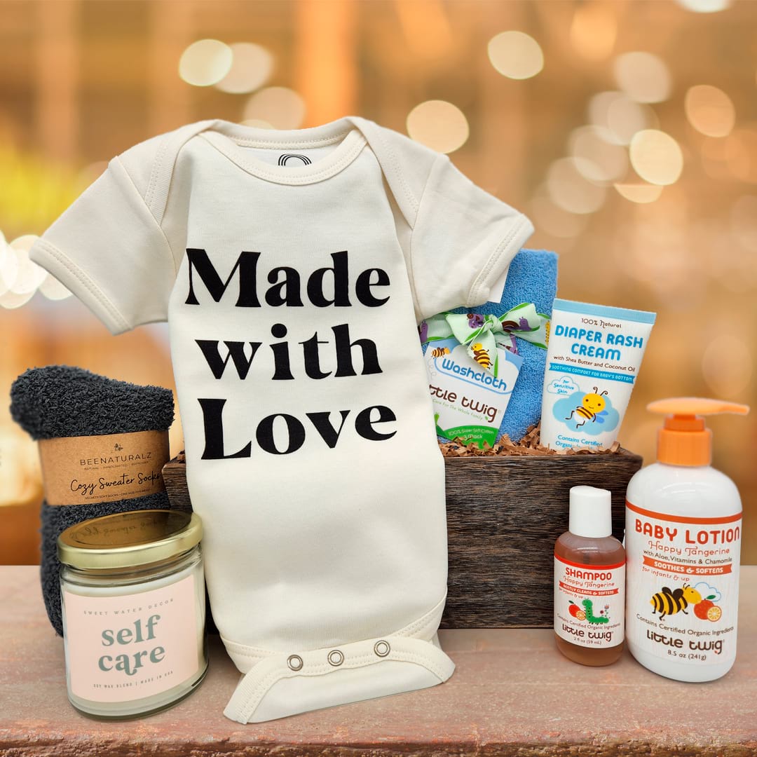 Made With Love New Baby Market Gift Basket