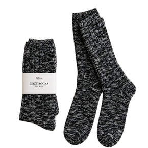 Long cotton/poly blend socks for men