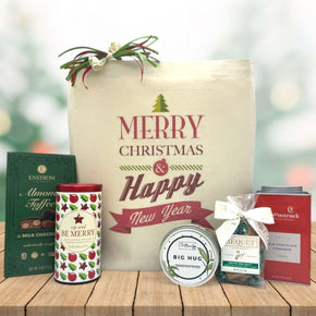 Merry Christmas & Happy New Year Holiday Gift Basket