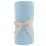 baby blanket in blue wrapped in ribbon