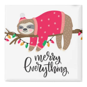 Merry Everything Holiday Sloth Magnet