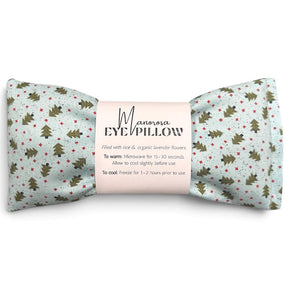 blue with chirstmas trees pattern eye pillow
