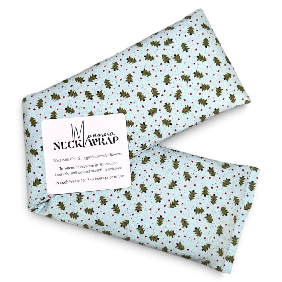 blue with christmas tree pattern neck wrap