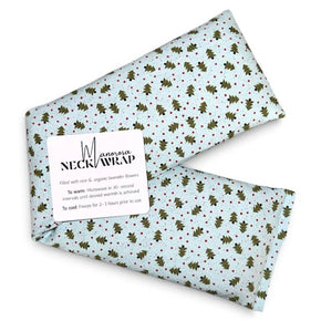 blue with christmas tree pattern neck wrap
