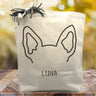 Pointy Pup Ears Gift Tote with Custom Name