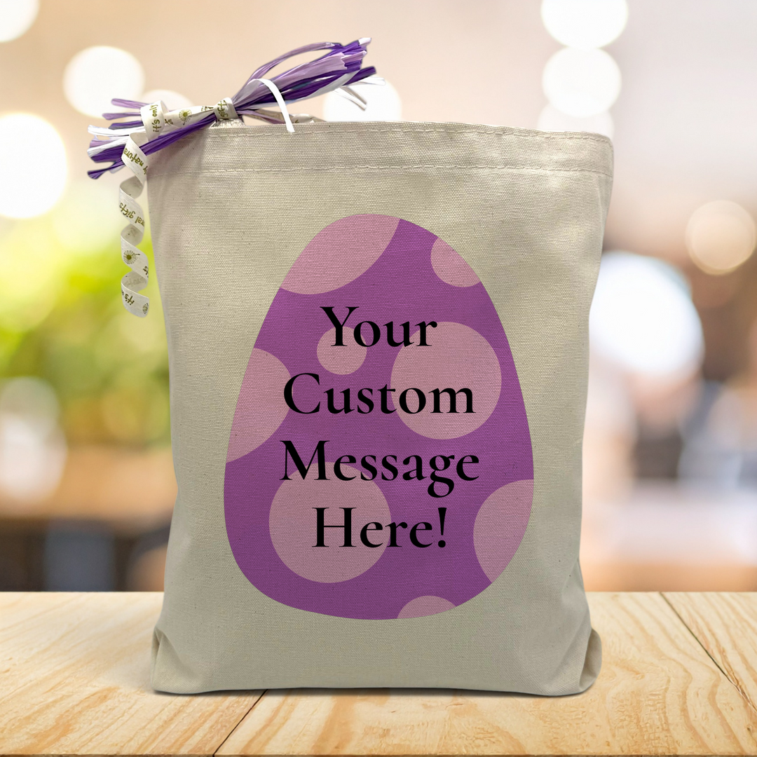 Purple Easter Egg Custom Message Gift Tote