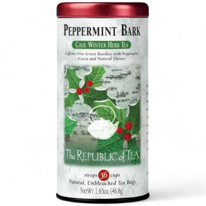 Republic of Tea Peppermint Bark Cool Winter Herb Tea - 36 Bags