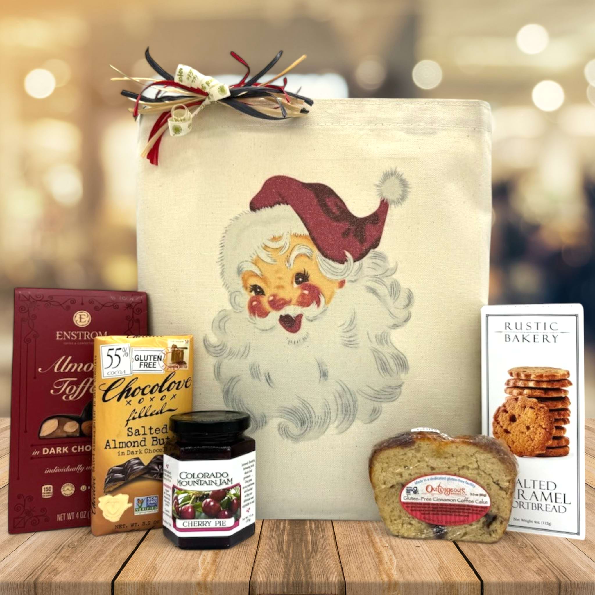 Vintage Santa Claus Holiday Gift Basket