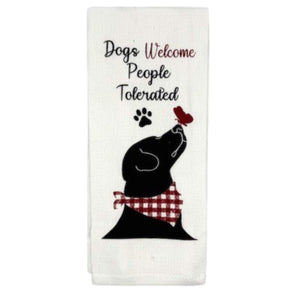 Dogs Welcome, People Tolerated Dish Towel