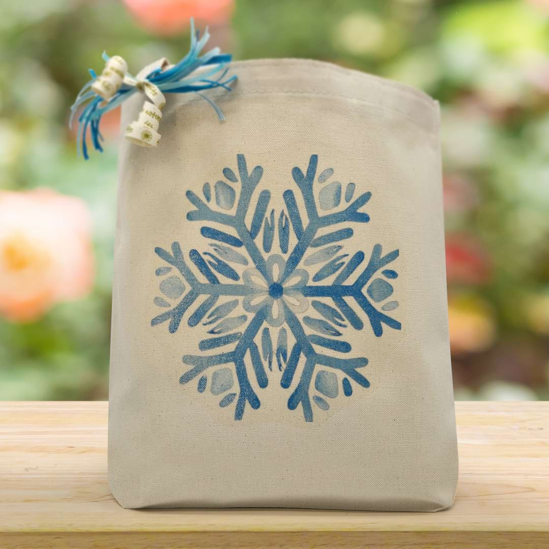 Arctic Blue Snowflake Gift Tote