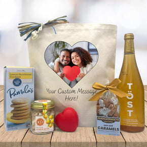 Custom Heart Gift Basket