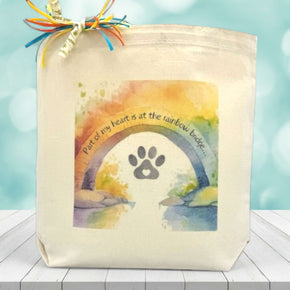 Create Your Own Part Of My Heart Is At The Rainbow Bridge Gift Tote