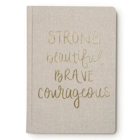 Strong, Beautiful, Brave, Courageous Journal and Bamboo Pen Combo