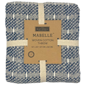 Mabelle Navy Blue Cotton Throw