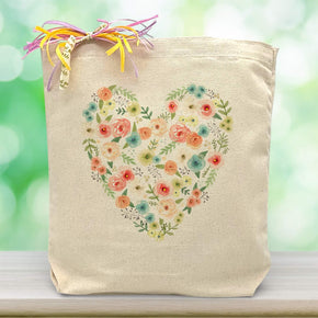 Create Your Own Floral Heart Gift Tote