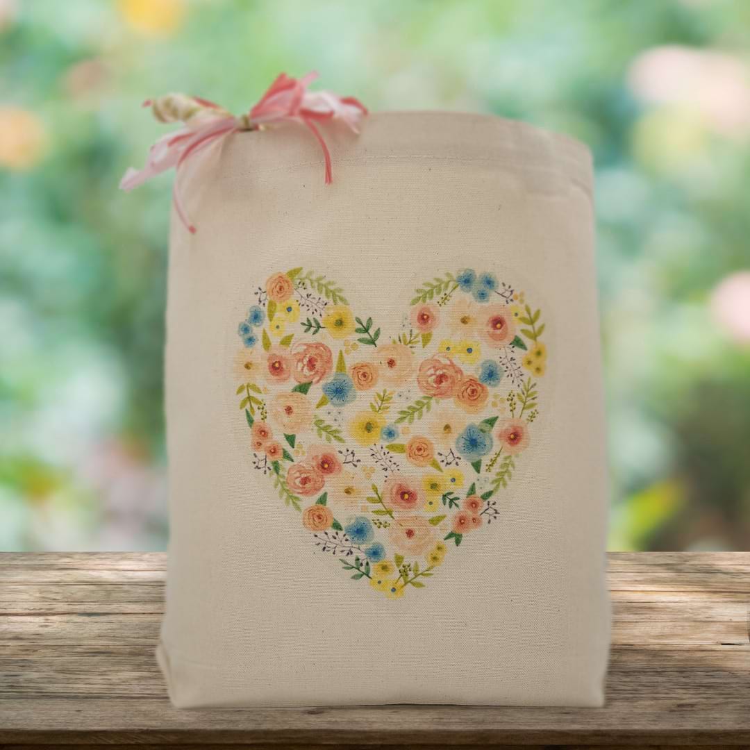 Floral Heart Gift Tote