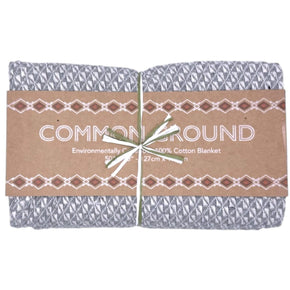 Common Ground Grey Checkered Cotton Throw