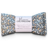 blue with white and yellow floral pattern