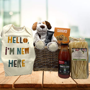 Hello I'm New Here Welcome New Baby Gift Basket