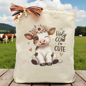 Create Your Own Holy Cow I'm Cute New Baby Gift Tote