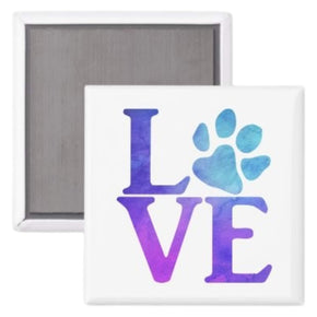 Fridge Magnet - Love Paw Classic Blue and Purple