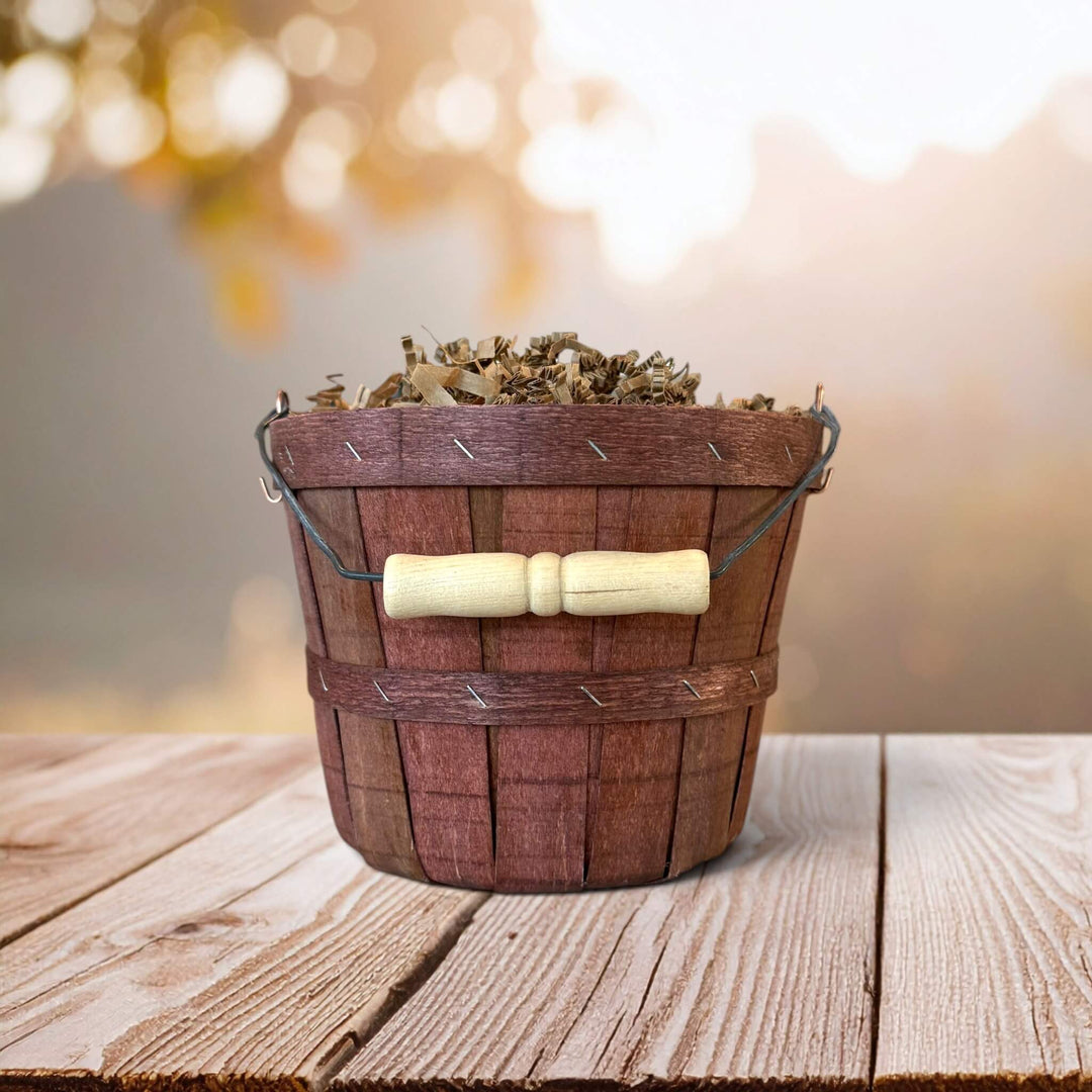 mini rustic brown apple bushel