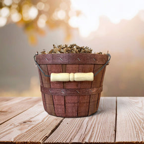 mini rustic brown apple bushel