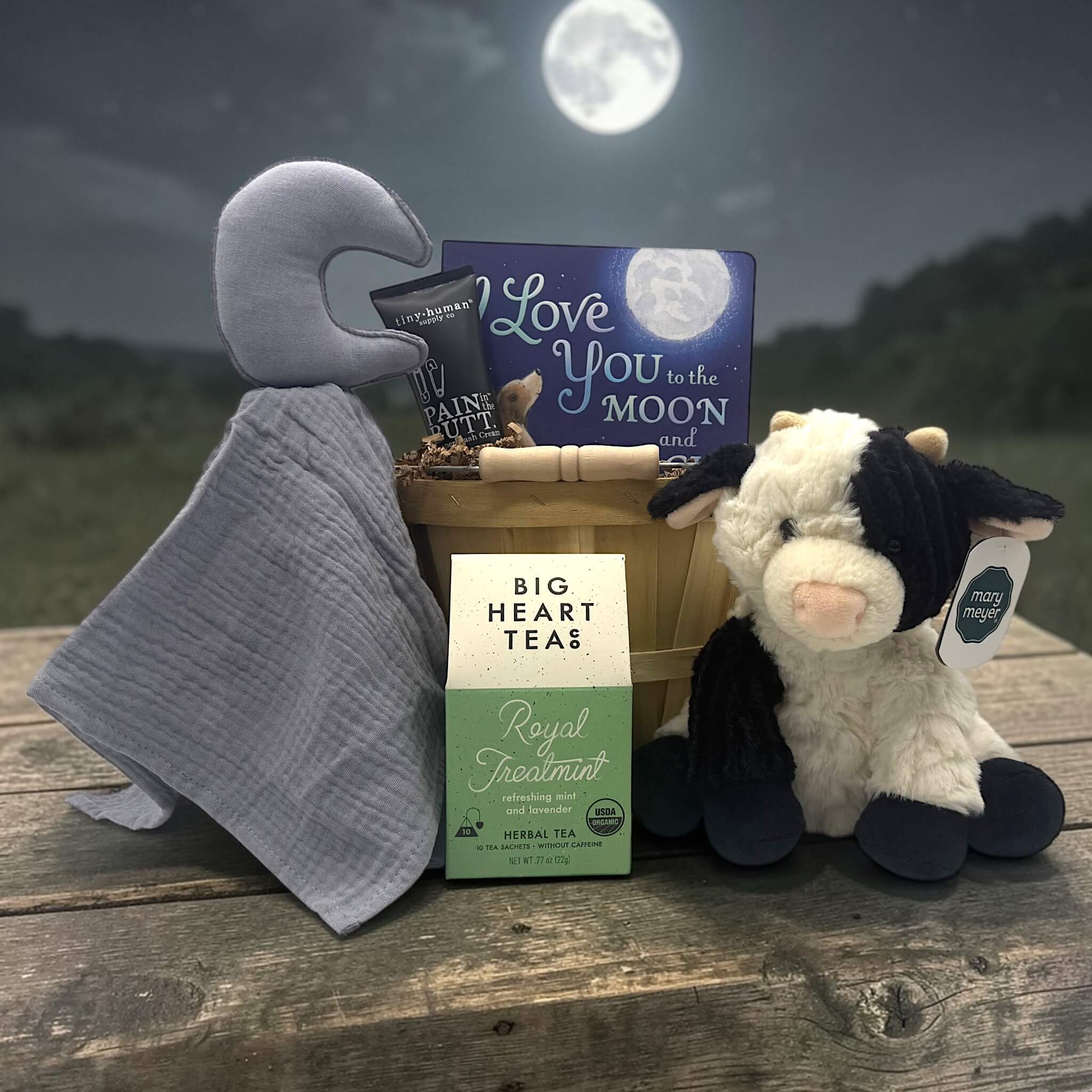Over The Moon New Baby Gift Basket | It's Only Natural Gifts